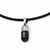 Stainless Steel Etched Black Ip-Plated Cross Capsule Necklace