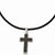 Stainless Steel Black Carbon Fiber Cross Pendant On Necklace