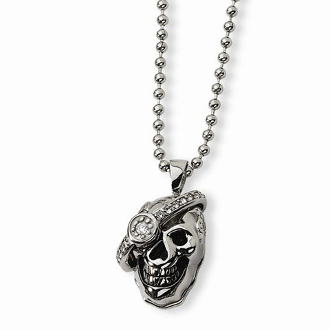 Stainless Steel Skull Diamond Necklace