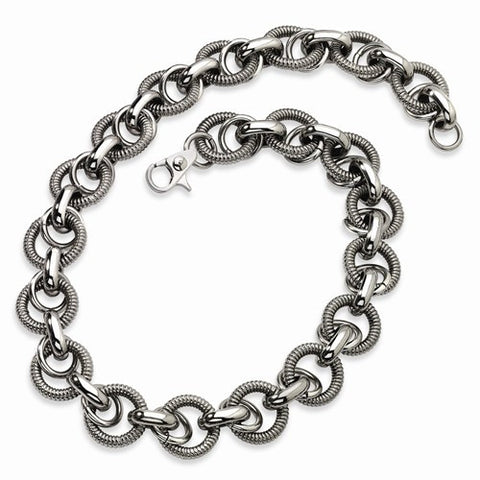 Stainless Steel Fancy Link Necklace