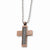 Stainless Steel Chocolate Ip-Plated Cross Necklace