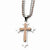 Stainless Steel Chocolate Ip-Plated Cross Necklace