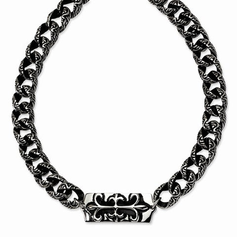 Stainless Steel Antiqued Gothic Necklace