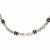 Stainless Steel Rubber Accent Barrel Link Necklace