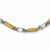 Stainless Steel Gold Ip-Plated Accent Barrel Link Necklace