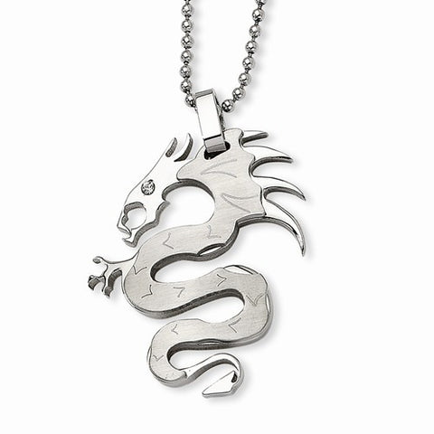 Stainless Steel Dragon Cross Necklace