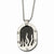 Stainless Steel Cutout Flame Black-Plated Dog Tag Necklace