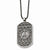 Stainless Steel Black Plating Peace Symbol Dog Tag Necklace