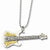 Stainless Steel Yellow & Black Ip-Plated Guitar Necklace