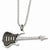 Stainless Steel Black Ip-Plated Guitar Necklace