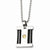 Stainless Steel Black Ip & Gold Lpg-Plated Square Necklace