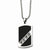 Stainless Steel Black Enamel Dog Tag Pendant On Necklace