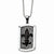 Stainless Steel Ip Black-Plated Fleur De Lis Dog Tag Necklace