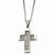 Stainless Steel Cross Silverlay Pendant On Necklace