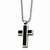 Stainless Steel Black Stingray Cross Pendant On Necklace