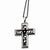 Stainless Steel Fancy Cross CZ Necklace