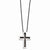 Stainless Steel Ip Black-Plated Cross Necklace