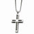 Stainless Steel Polished Cross Pendant On Necklace