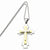 Stainless Steel Gold Ip-Plated Cross Pendant On Necklace