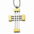 Stainless Steel Polished Yellow Ip-Plated Cross Necklace