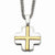 Stainless Steel Yellow Ip-Plated Cross Necklace