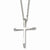 Stainless Steel CZ Cross Pendant On Necklace