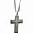 Stainless Steel Fancy Black-Plated Cross Pendant On Necklace