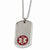 Stainless Steel Large Dog Tag Medical Pendant Necklace