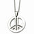 Stainless Steel Polished CZs Peace Symbol Necklace