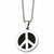 Stainless Steel Black Resin Peace Symbol Pendant On Necklace