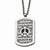 Stainless Steel Peace Symbol & Fancy Reversable Dog Tag Necklace