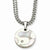 Stainless Steel Polished & Mother Of Pearl Circle with CZNecklace