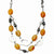 Stainless Steel Red, Orange Agate Necklace