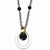 Stainless Steel Black Onyx & Yellow Ip-Plated Necklace