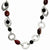 Stainless Steel Textured Ovals, Onyx & Ocean Stone Necklace