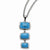 Stainless Steel Simulated Turquoise Dangles Pendant On Necklace