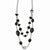 Stainless Steel Black & Crystallized Agate Necklace