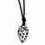 Stainless Steel Black Resin Pendant On Necklace