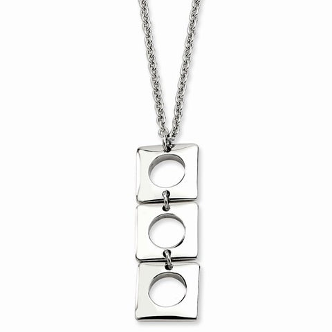 Stainless Steel Polished Squares Necklace