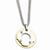 Stainless Steel Yellow Ip-Plated Circle Double Necklace