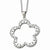 Stainless Steel Polished Flower CZs Pendant On Necklace