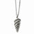 Stainless Steel Fancy Shell CZs Pendant On Necklace