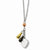 Stainless Steel Heart with Multicolor Ip-Plated Accents Necklace