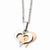 Stainless Steel Polished & Rose Ip-Plated Heart Necklace