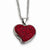 Stainless Steel Red Crystal Heart Pendant On Necklace