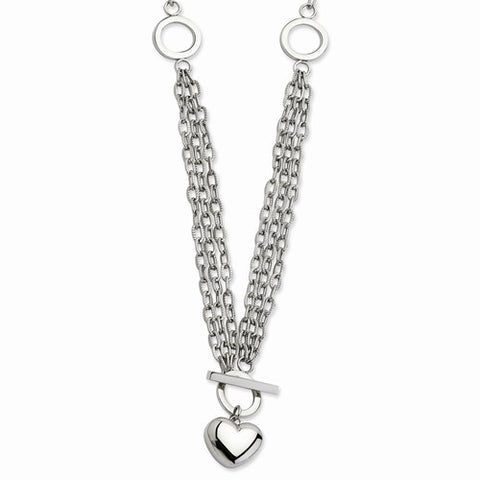 Stainless Steel Polished Heart Necklace