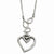 Stainless Steel Teardrops & Heart CZ Heart Necklace