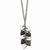 Stainless Steel Polished & Black Ip-Plated Hearts Necklace