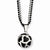 Stainless Steel Black Enamel Hearts Necklace