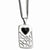 Stainless Steel Onyx Heart Dog Tag Double Chain